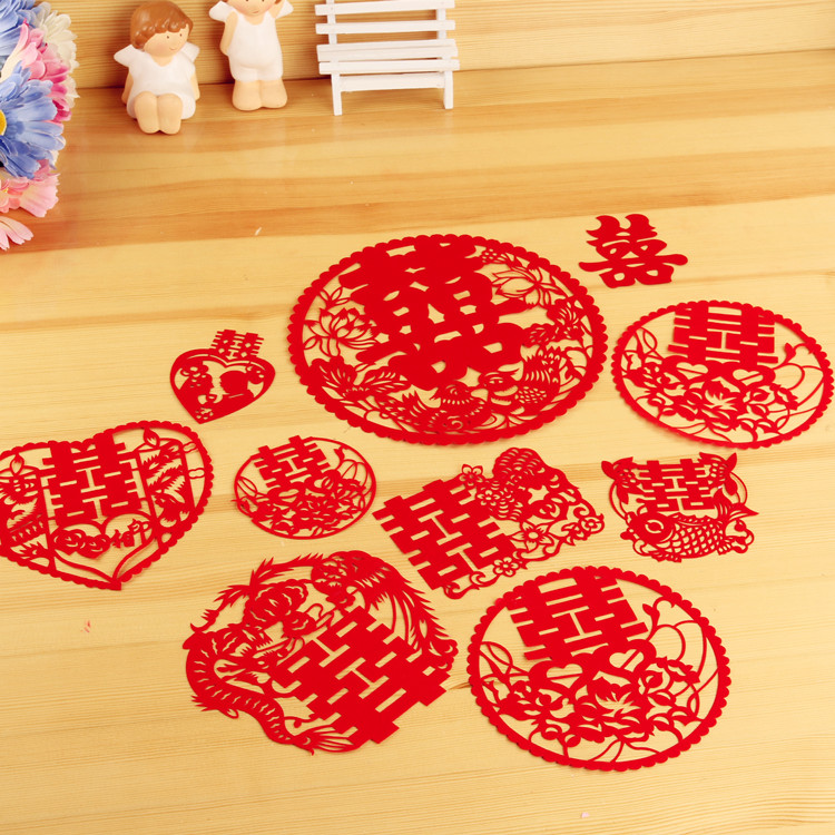 Wedding Size Festive Wedding Wedding House Decoration Window Flowers Cut Paper Wedding Wedding Items Home Innate Xi Qingxi Character Sticker