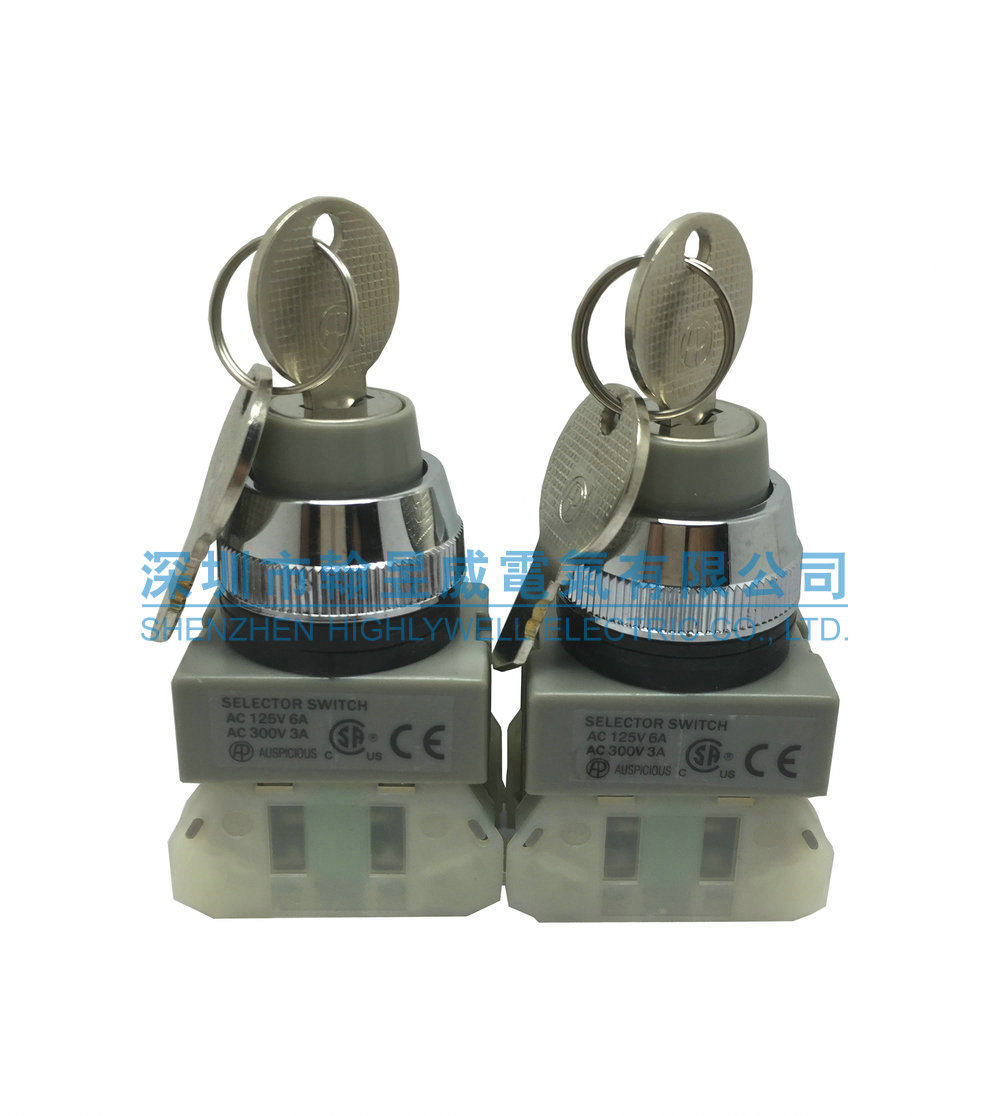 Imported 25MM second gear key switch AKSS-25-2 Taiwan AUSPICIOUS Handing UL CE CSA