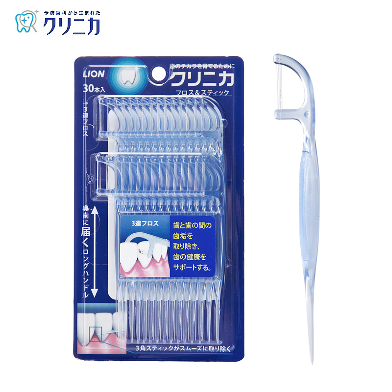 日本原装进口 LION/狮王 CLINICA 深洁 牙线棒 (3弦)