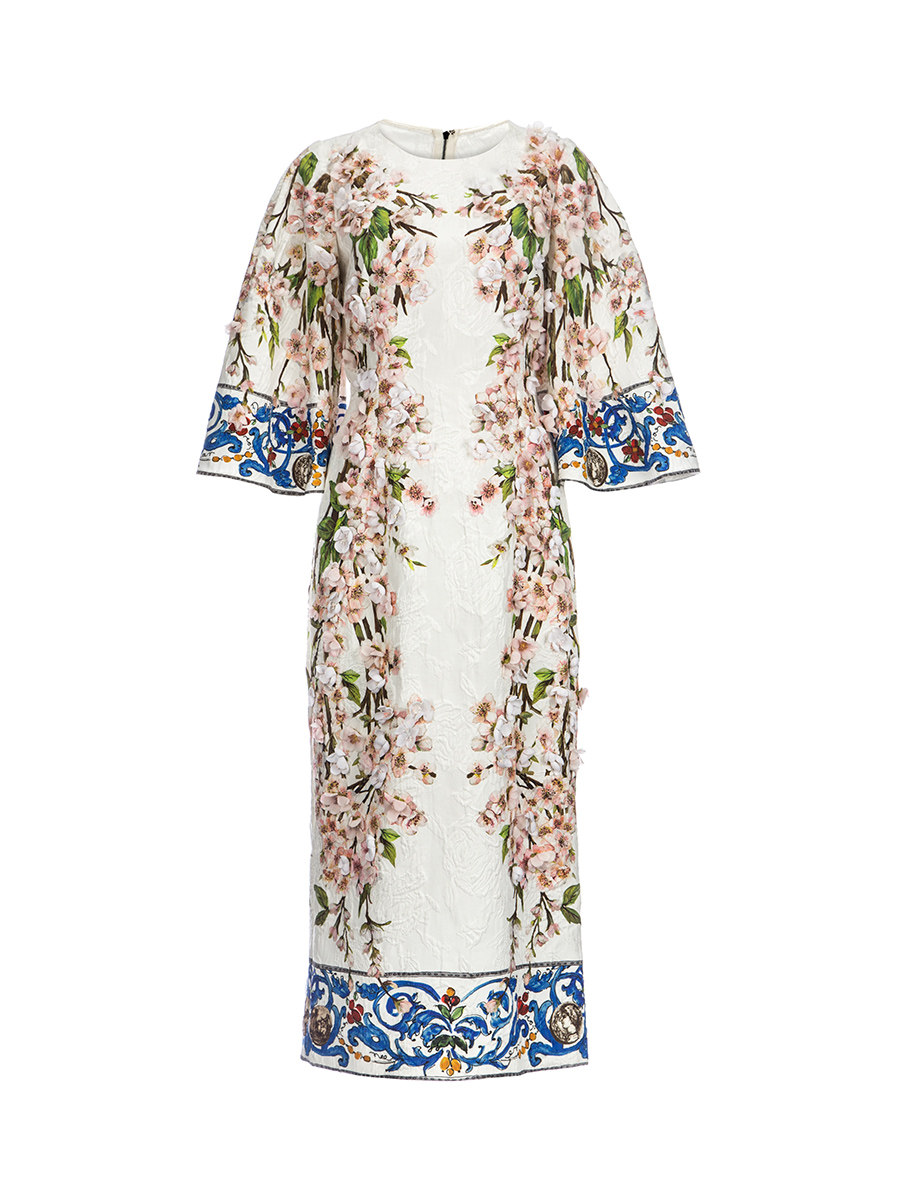Dolce&Gabbana 彩色对称立体花瓣连衣裙