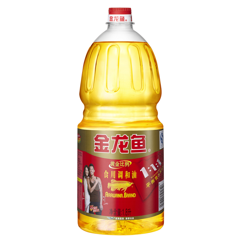【天猫超市】金龙鱼 黄金比例食用调和油1.8L/桶 健康食用油