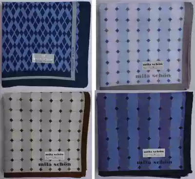 Japanese cotton men's handkerchief Mila Schon multi-color checkered pattern is soft and sweaty
