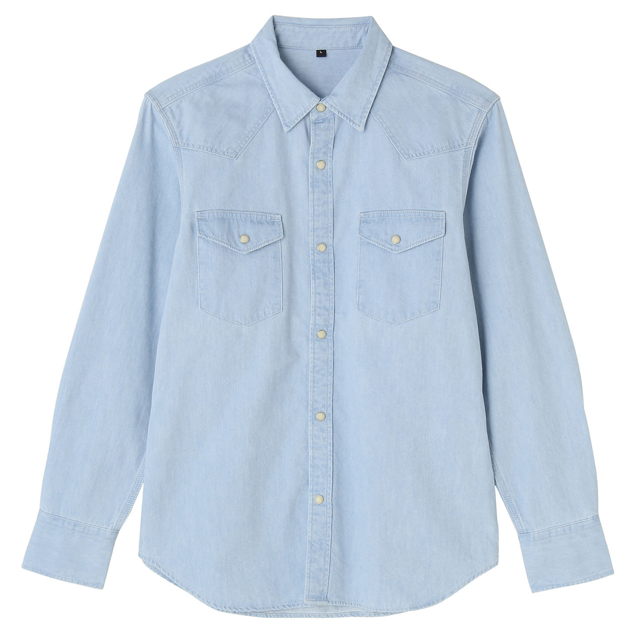 无印良品 MUJI 男式 棉牛仔西部衬衫