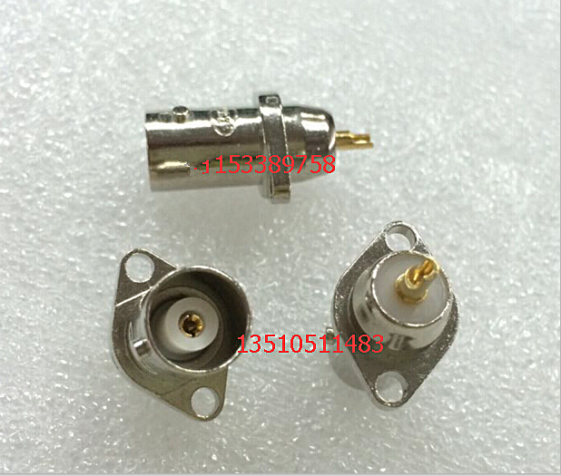 BNC-KF radio frequency pure copper signal seat BNC mother belt flange rhombus fixed Q9 coaxial two holes 50 Ohm mother seat