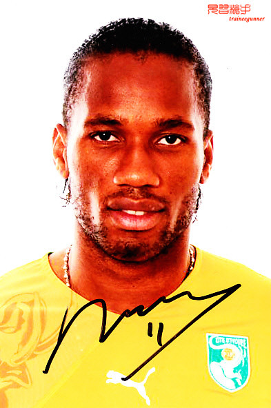 Ivory Coast star Drogba autographed photo 2010 World Cup standard photo