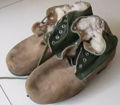 60 s 70 s stock 65 wool Big Head shoes cowhide cotton shoes men's boots leather sole hanging palm