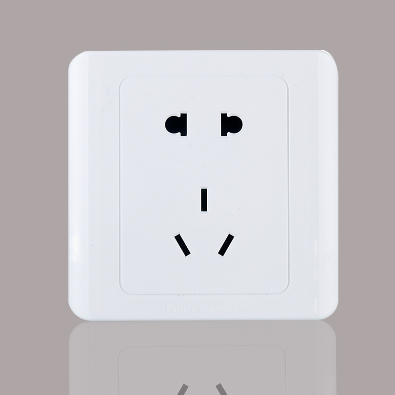Four-way Panasonic 86 Type of wall Power supply 5-hole socket 23 inserts Home white concealed 5-hole switch panel package