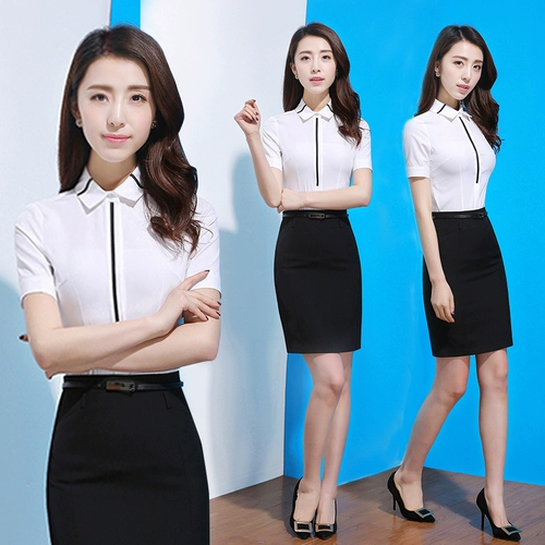 Летний модный комплект, классический костюм, рубашка, униформа для работы, 2020