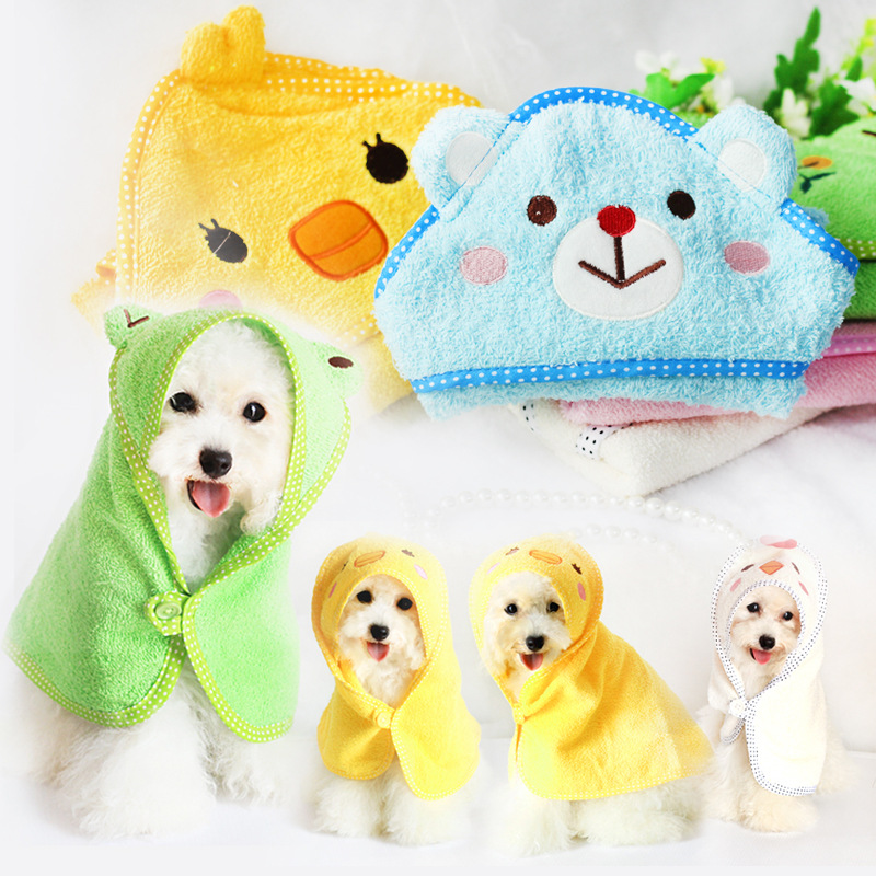 Bath towel absorbent dog grooming cute pet supplies cat hat deodorant cleaning towel super strong bathing animals