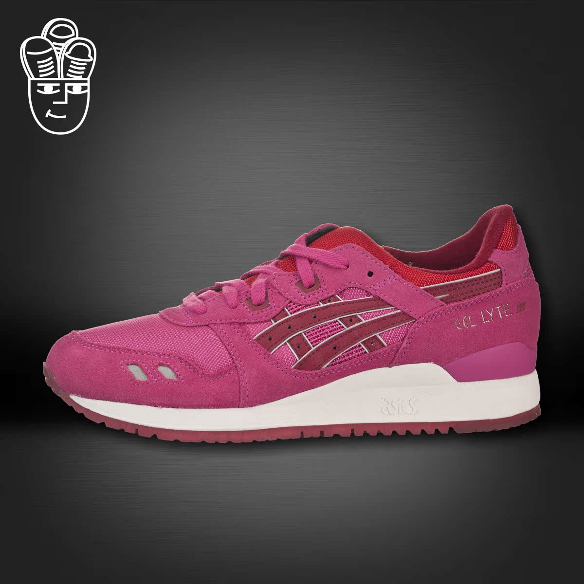 Asics GEL-Lyte III 爱世克斯 女鞋 时尚复古慢跑鞋 黑红运动鞋