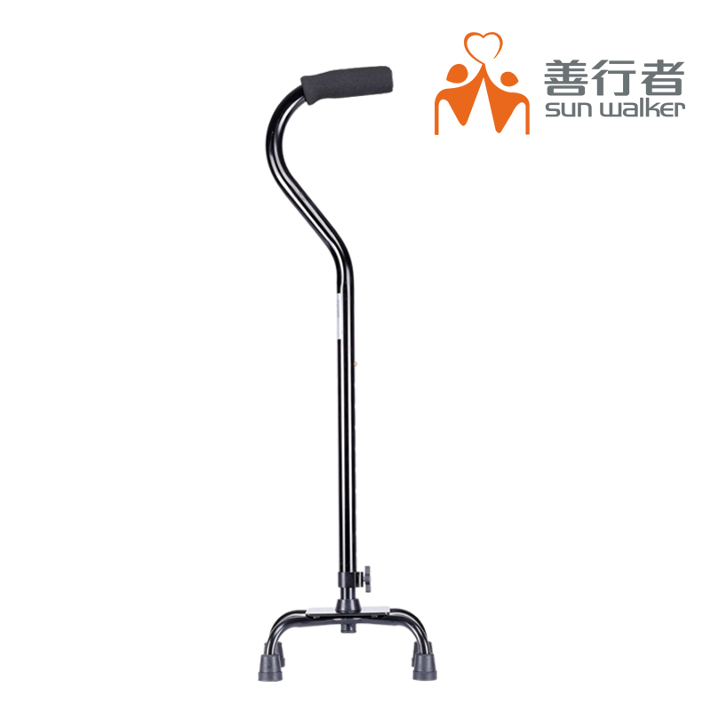 善行者SX-C401 四脚拐杖 老人手杖助行器 可调节加厚助步器拐