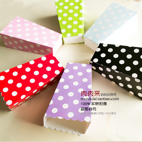 Birthday Party Gathering Wedding Festive Popcorn Box French Fries Box Polka Dot Series - Large (10pcs)