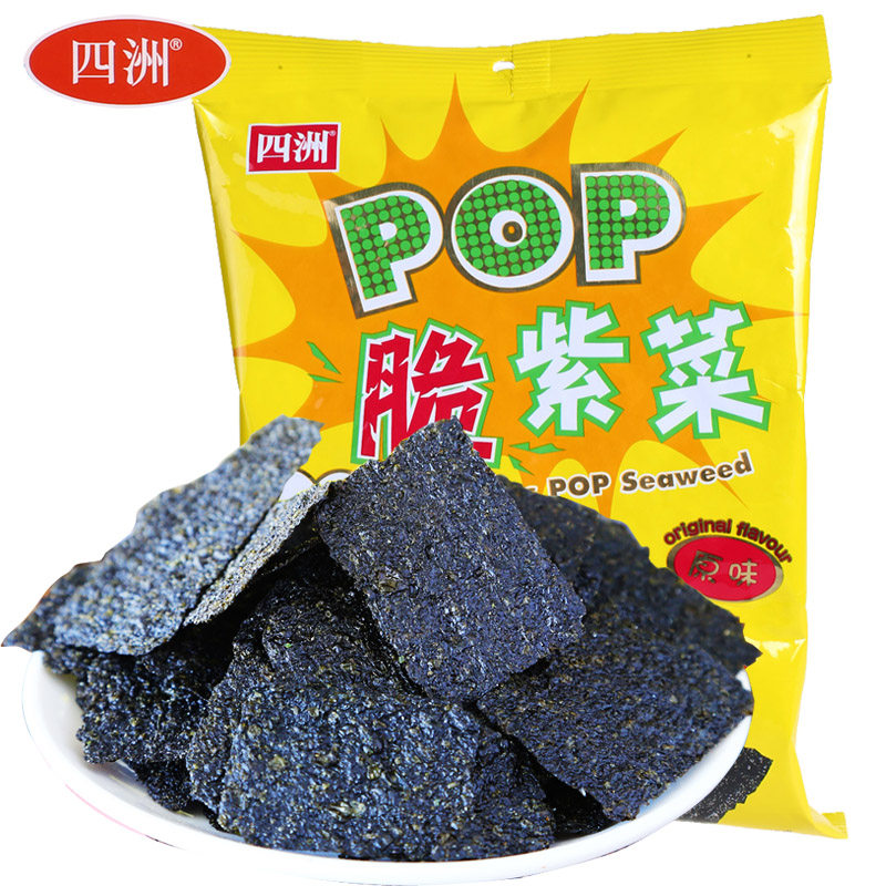 【天猫超市】四洲POP脆紫菜原味35G 即食海苔海味休闲节日零食