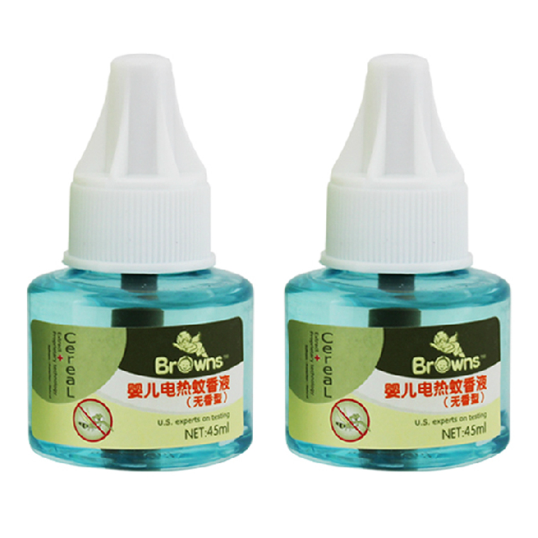 布朗天使婴儿电热蚊香液45ml 2瓶装适合孕妇婴儿使用无刺激oh13gm
