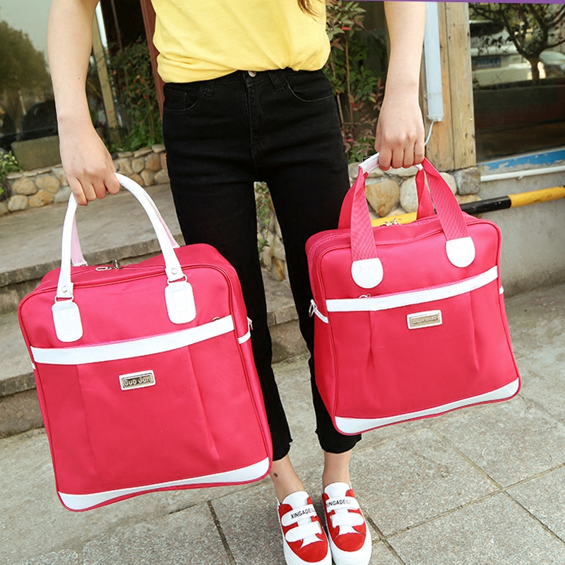 Travel bag Women Handmade Korean version Short light tide Jean Mimi Tourist Waterproof Oxford Cable-carrying Small Luggage Bag