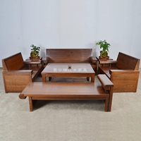 Nội thất gỗ gụ Cánh gà bằng gỗ nhẹ bảng sofa bộ bảy rắn Gỗ La Hán phòng khách cổ đơn giản kết hợp sofa - Bộ đồ nội thất ghế thông minh