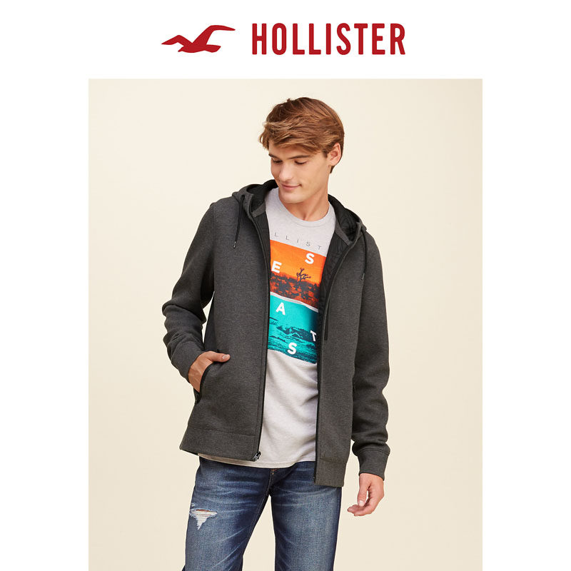 Hollister 撞色拉链连帽衫卫衣 108662