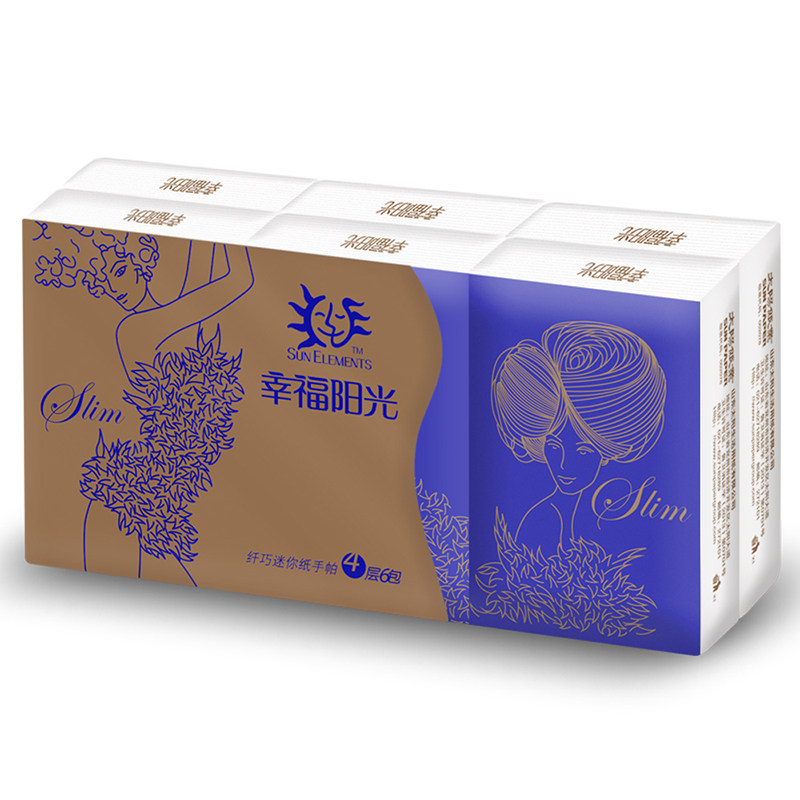 【天猫超市】幸福阳光时尚窈窕4层6包实惠10张手帕纸卫生纸巾小包
