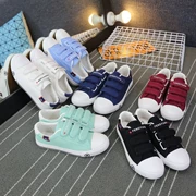 Giày thoáng khí hè 2019 Velcro đế bằng vải trắng đế mềm phiên bản Hàn Quốc của thủy triều thấp giúp giày sinh viên đi giày thông thường