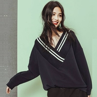 Áo len lửng gió mùa thu oversized áo len cổ chữ V rộng rãi áo len nữ ulzzang áo len nữ đẹp 2021