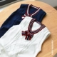 Đại học gió trẻ em áo len cotton cô gái đan vest bướm nơ lớn