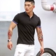 Mùa hè 2018 mới còng màu dây ngắn tay áo polo nam tự trồng bông căng POLO thể dục nam