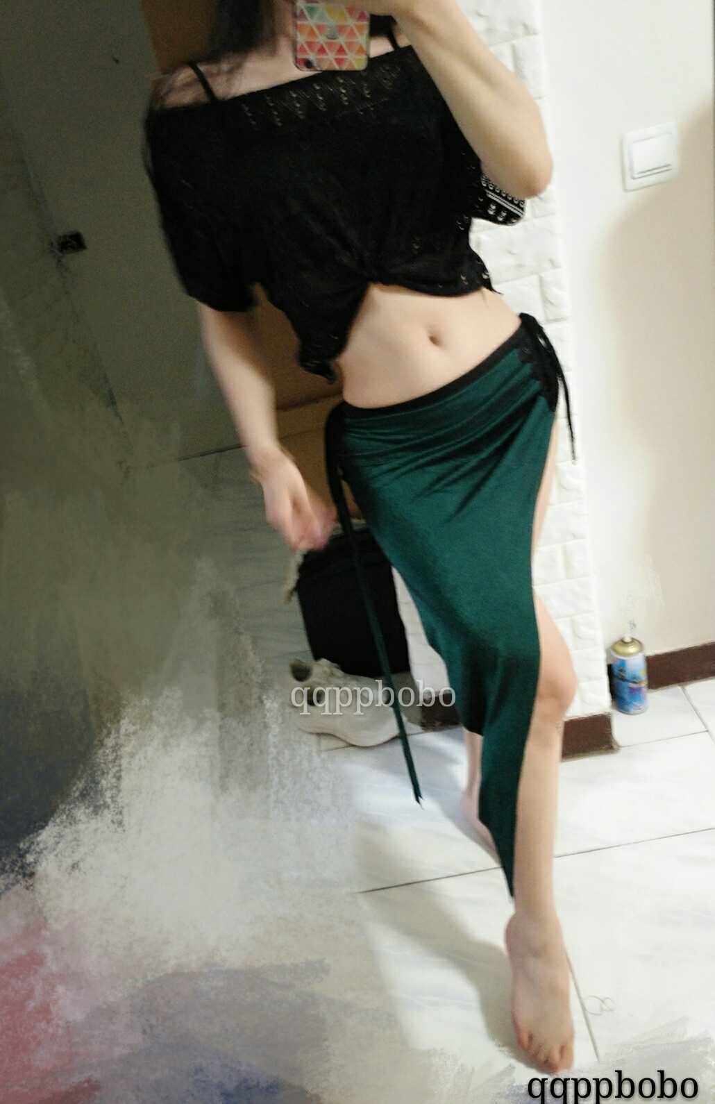 Original design limited amount Fusion Tribal belly leather Dance Skill Suit Ink Green Extreme Comfort for Swap Matching