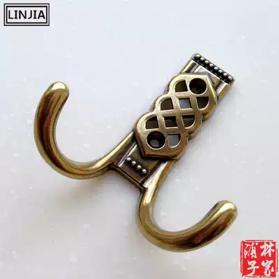 European-style green bronze hanging clothes hook Antique clothes hook Modern clothes hook Chinese wall-mounted bathroom shoe cabinet double hook