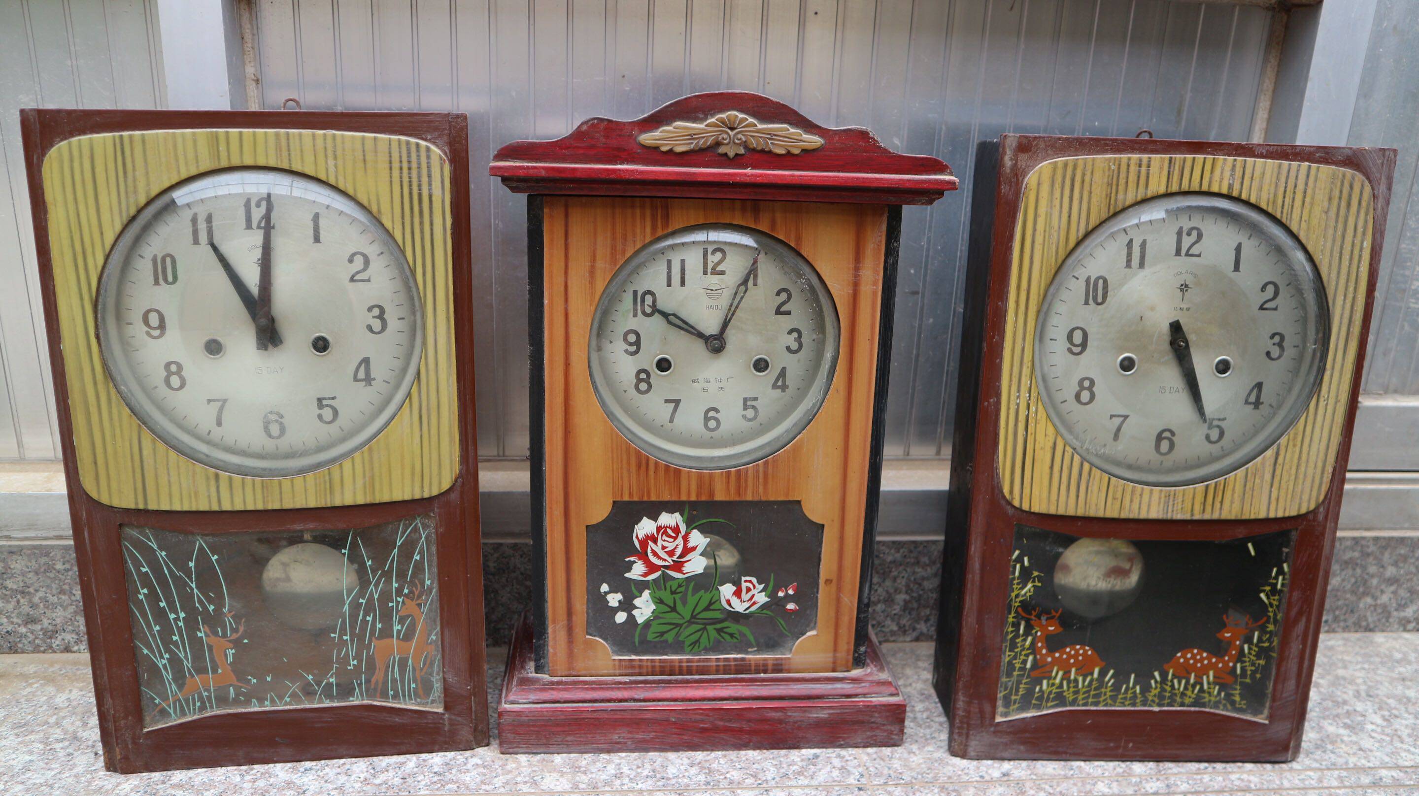 Folk old nostalgic old object clock nostalgic decoration window decoration old wall clock old timer retro collection