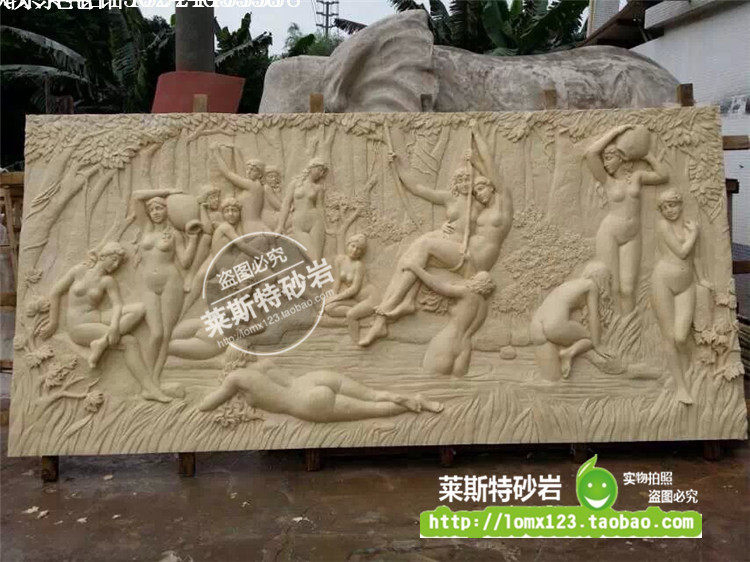 Leicester Art Sandstone Reliefs Mural Glass Fiber Room inside and outside Decorative Background Wall New Eurostyle Figure Bath Woman
