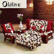 Bọt biển dày tùy chỉnh gỗ gụ rắn sofa gỗ đệm sofa gỗ đệm với tựa lưng đệm liên bang mùa xuân và mùa thu ghế đệm mùa đông