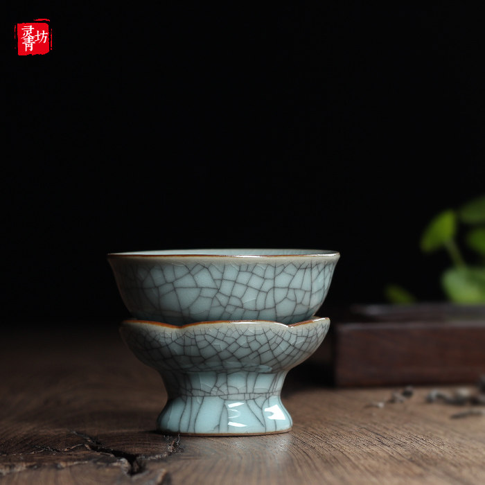 Ling Green Workshop Green China Porcelain Tea Leak Filter Tea Ware Ice Cracking Filter Utilita Tea Furniture Accessories Tea Maker Ceramic Tea filter