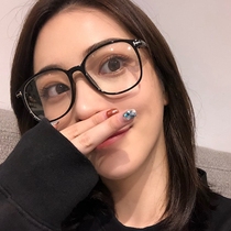 Black thick-rimmed glasses Harajuku transparent black frame box female retro minimalist flat mirror mirror glasses frame