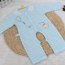 Weiwei baby summer thin section 6377 color cotton long-sleeved romper 0-3 years old one-piece front buckle short crotch butterfly suit