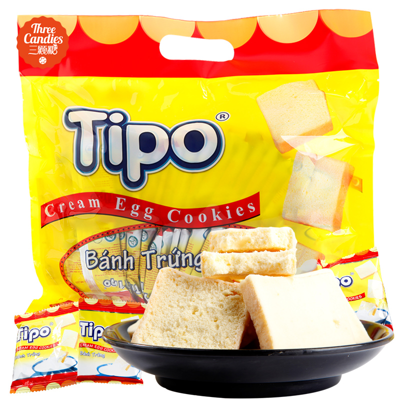 Vietnamese special to import snacks Fengling tipo bread dried 300g large weight bagged cream Egg Biscuit Snack