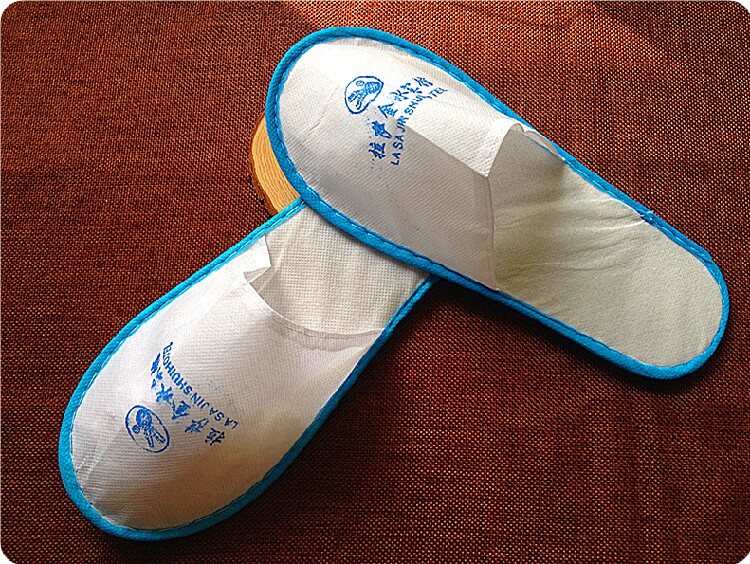 Hotel Inn Hotel Room Room non-woven fabric slippers can print logo without cloth all pack slippers