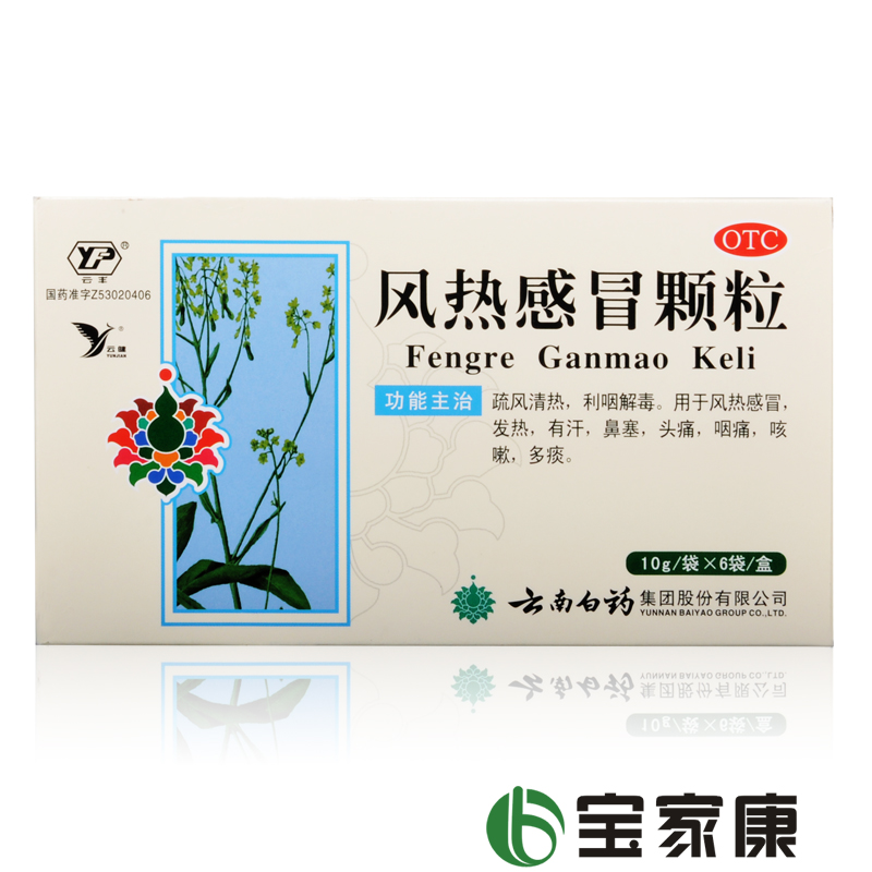 云南白药 风热感冒颗粒 10g*6袋 疏风清热 利咽解毒