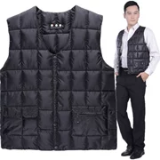 Mùa đông xuống áo vest cotton vai nam vest nam mùa thu và mùa đông cha trung niên vest cotton - Áo thể thao