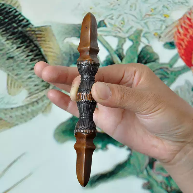 密宗法器國產黃銅馬頭明王金剛橛金剛杵降魔杵長35.6釐米-淘寶Taobao