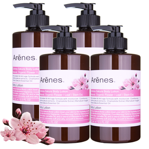 台湾官网直邮进口【Arenes】樱花香氛植粹身体乳霜4瓶组(350ml)