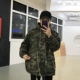 RKHL Xiaowen mùa thu và mùa đông phiên bản mới của Hàn Quốc của áo khoác lỏng lẻo áo khoác ngụy trang oversize áo khoác nam và nữ triều