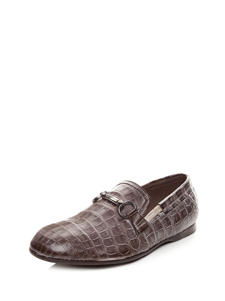 Dolce&Gabbana 咖色做旧鳄鱼纹金属饰乐福鞋