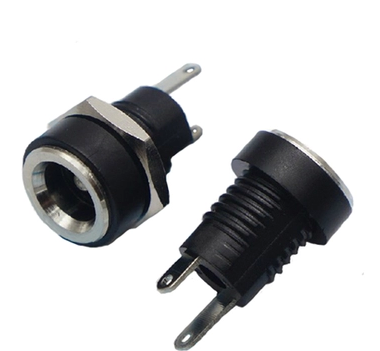 Pure copper 5 5*2 1MM DC DC power supply female connector self-tightening panel socket with nut DC seat