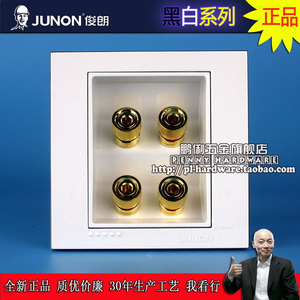JunON Jungrong Black and White Series Switch Socket Two Sound Socket Socket Cover Column