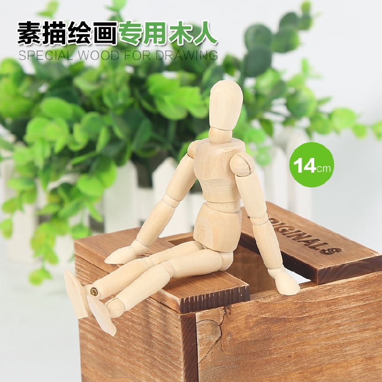 Log joint wooden carpenter model cartoon cartoon puppet 5 5 inch 14 CM sketch model