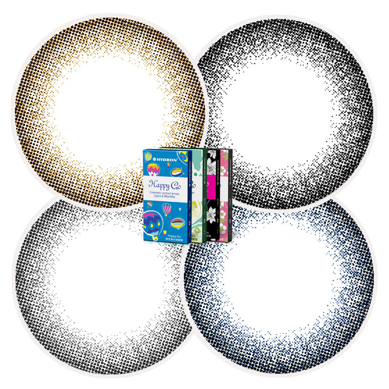 买2送1】海昌Happy Go美瞳半年抛1片装混血大小直径彩色隐形眼镜