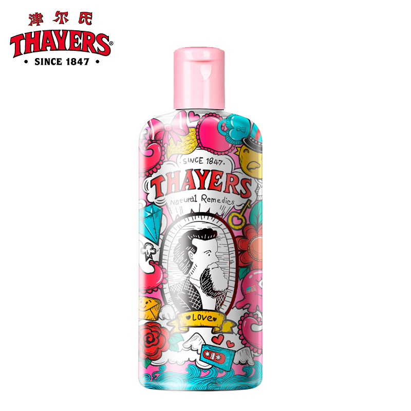 THAYERS/津尔氏玫瑰355ml爽肤水特别纪念涂鸦版 美国进口补水保湿