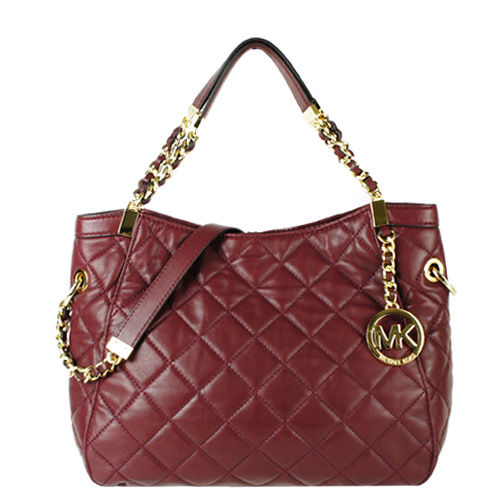 MICHAEL KORS 菱格皮革MK LOGO炼带手提肩/背包 PayEasy官网直邮