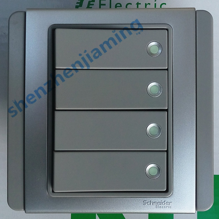 Schneider E3000 Metro series of four single control with fluorescent silver grey single-control switch off-season frendrend