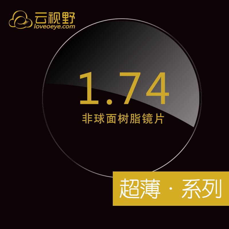 Cloud view Online optometry 1 74 ultra-slim aspherical plus hard green film radiation-proof lens height number of lenses
